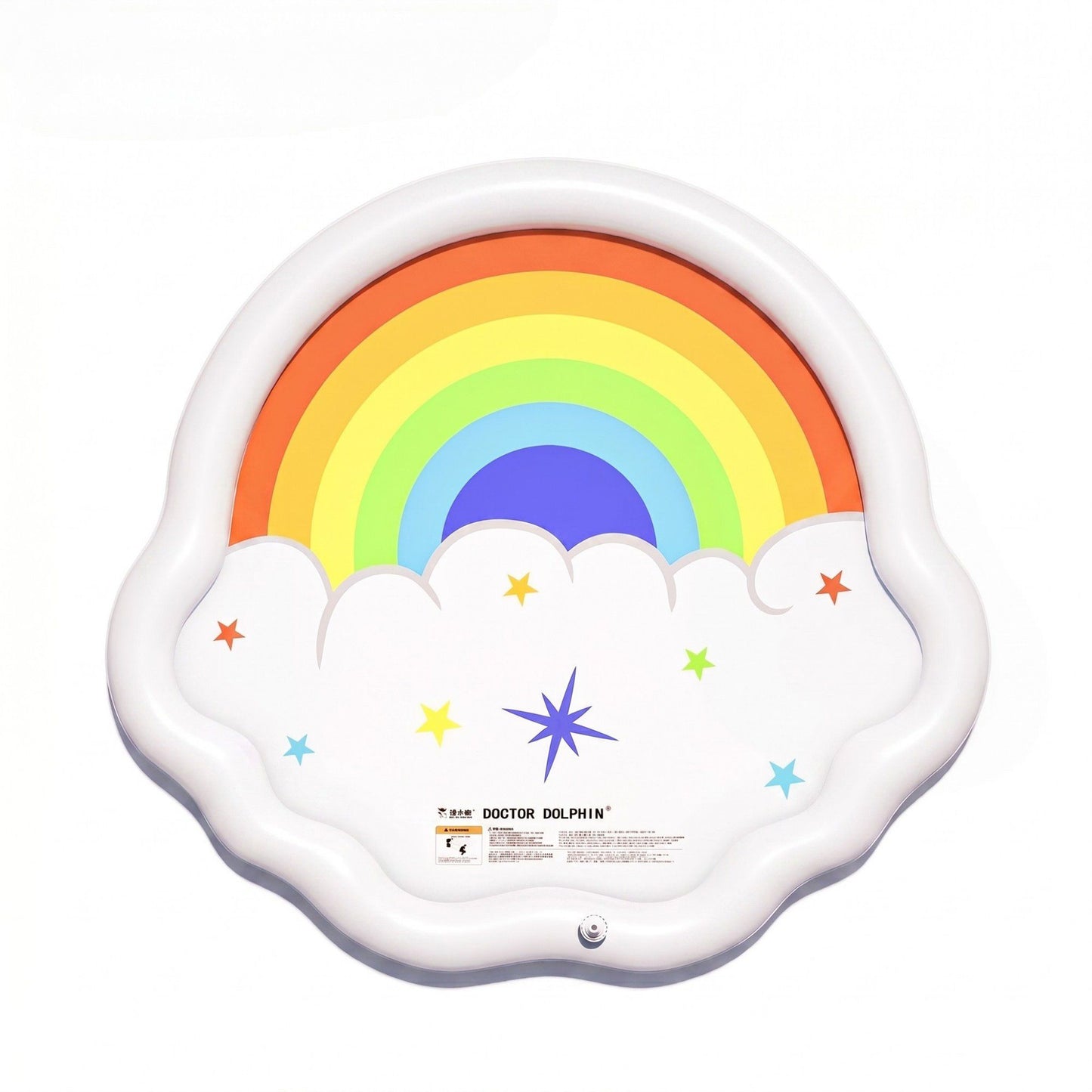 Kids Rainbow Splash Pad Sprinkler Mat with Cloud Shape