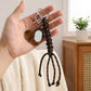 Braided Cord Keychain with Heart Comb and Mirror
