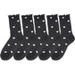 5-Pair Set Frilly Crew Socks with Valentine Heart Pattern and Ruffle Trim Breathable Knit Design for Flats or Loafers