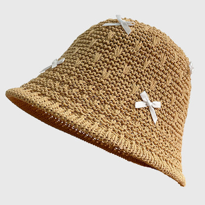 Foldable Bucket Hat with Bow Accents