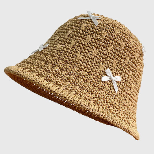 Foldable Bucket Hat with Bow Accents