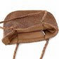 Soft Woven Shoulder Tote Bag with Zip Top and Double Shoulder Handles