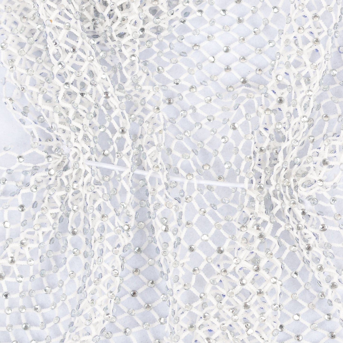 Rhinestone Mesh Head Wrap Sparkle Tie Back Hair Scarf