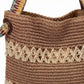 Crochet Shoulder Bag with Patterned Strap Knit Hobo Handbag Lined Casual Everyday Tote