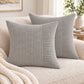 2 Pack Soft Corduroy Throw Pillow Covers 18 x 18 Inch and 12 x 20 Inch