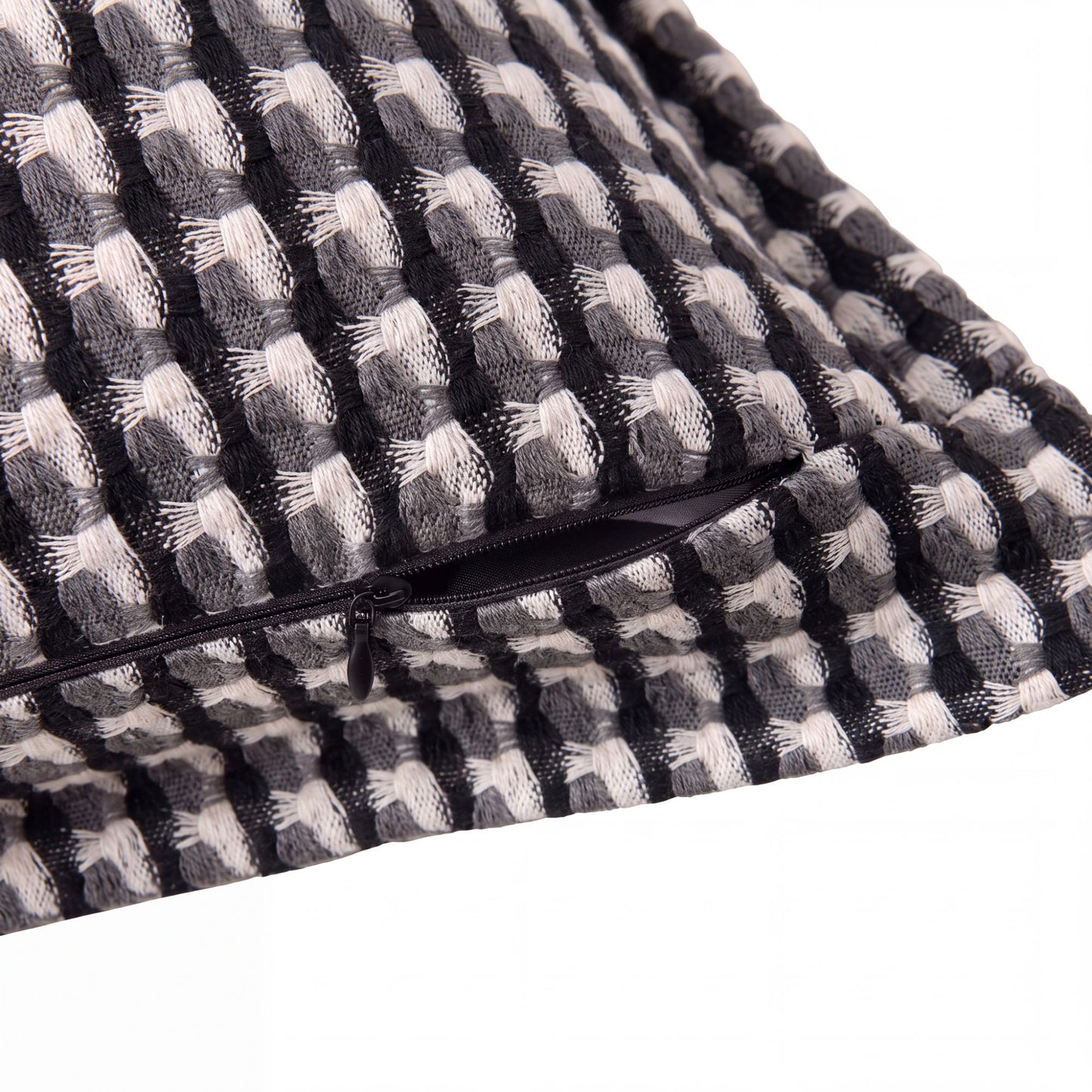 Houndstooth Woven Decorative Throw Pillow Cover Textured Square Cushion Cover with Hidden Zipper