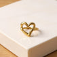 Open Heart Statement Ring with Sculpted Smooth Finish