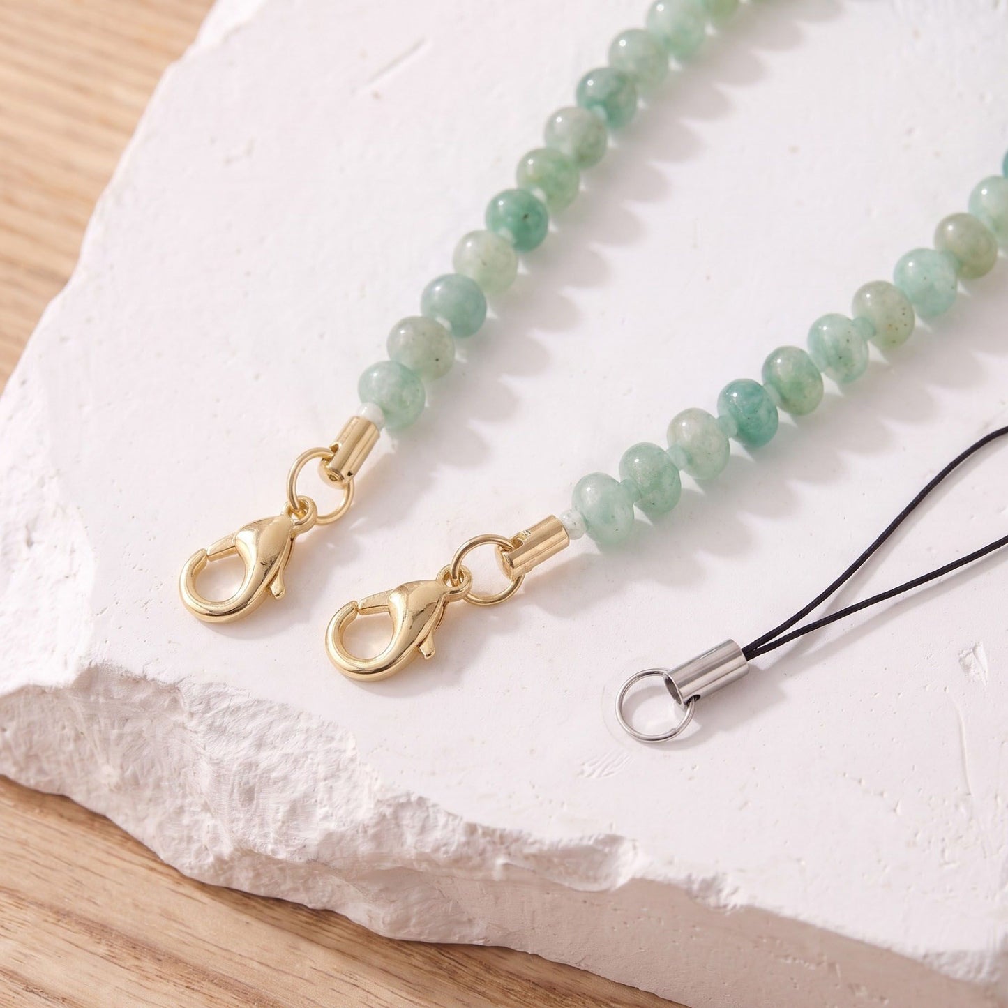 Beaded Phone Wrist Strap with Removable Clasps