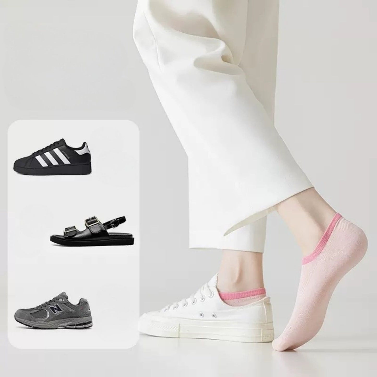 Ribbed No Show Socks with Contrast Circular Heel Opening Low Cut Soft Stretch 3-Pack