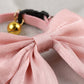 Pet Bow Collar Soft Adjustable Satin Bow Tie with Bell Detail Elegant Neck Accessory