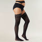 2pcs Women's Sheer Thigh High Stockings with Soft Stretch Fit and Decorative Lace Top Detail