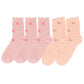 5-Pair Set Ruffle Ankle Socks with Floral Embroidery and Breathable Knit Design for Flats or Mary Janes