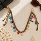 Boho Bag Charm Chain Multicolor Woven Purse Accessory with Tassels and Charms
