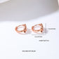 Women's Leaf - Shaped Hoop Earrings with Green Crystals