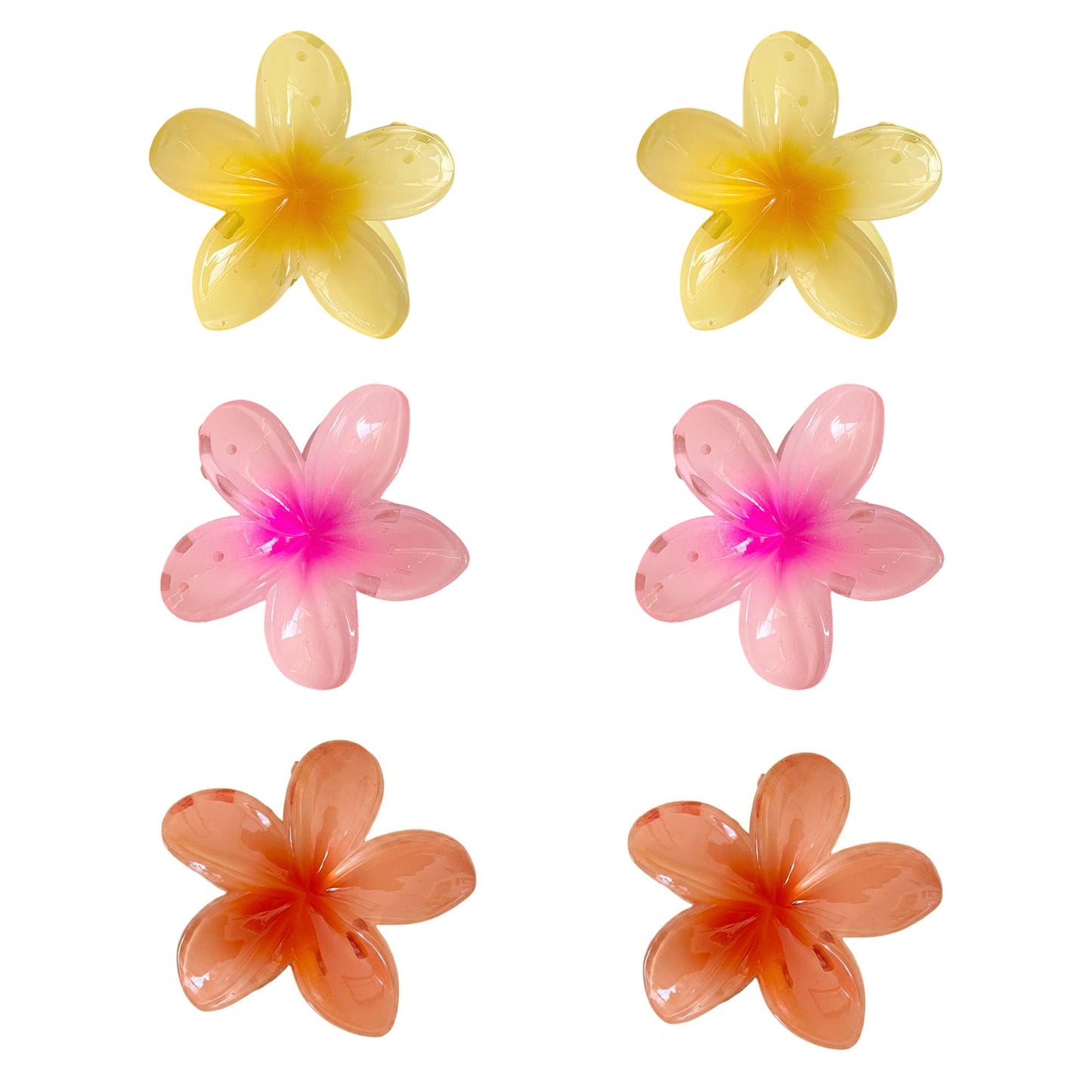 Flower Hair Clips Set 6 Pack Colorful Floral Claw Clips Small Hair Accessories