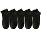 5-Pack Ribbed Ankle Socks with Ruffle Lettuce Trim Soft Stretch Cotton Cute Everyday Style