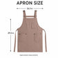 Water Resistant Utility Apron with Adjustable Straps and Three Pockets
