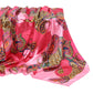Satin Square Scarf with Paisley Print Pattern