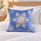 Snowflake Embroidered Decorative Throw Pillow Cover (Single Piece)