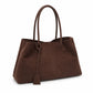 Faux Suede Shoulder Tote Bag Large Capacity Handbag with Magnetic Closure