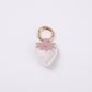 Strawberry Bag Charm with Pink Polka Dots and Gold Tone Ring Clip