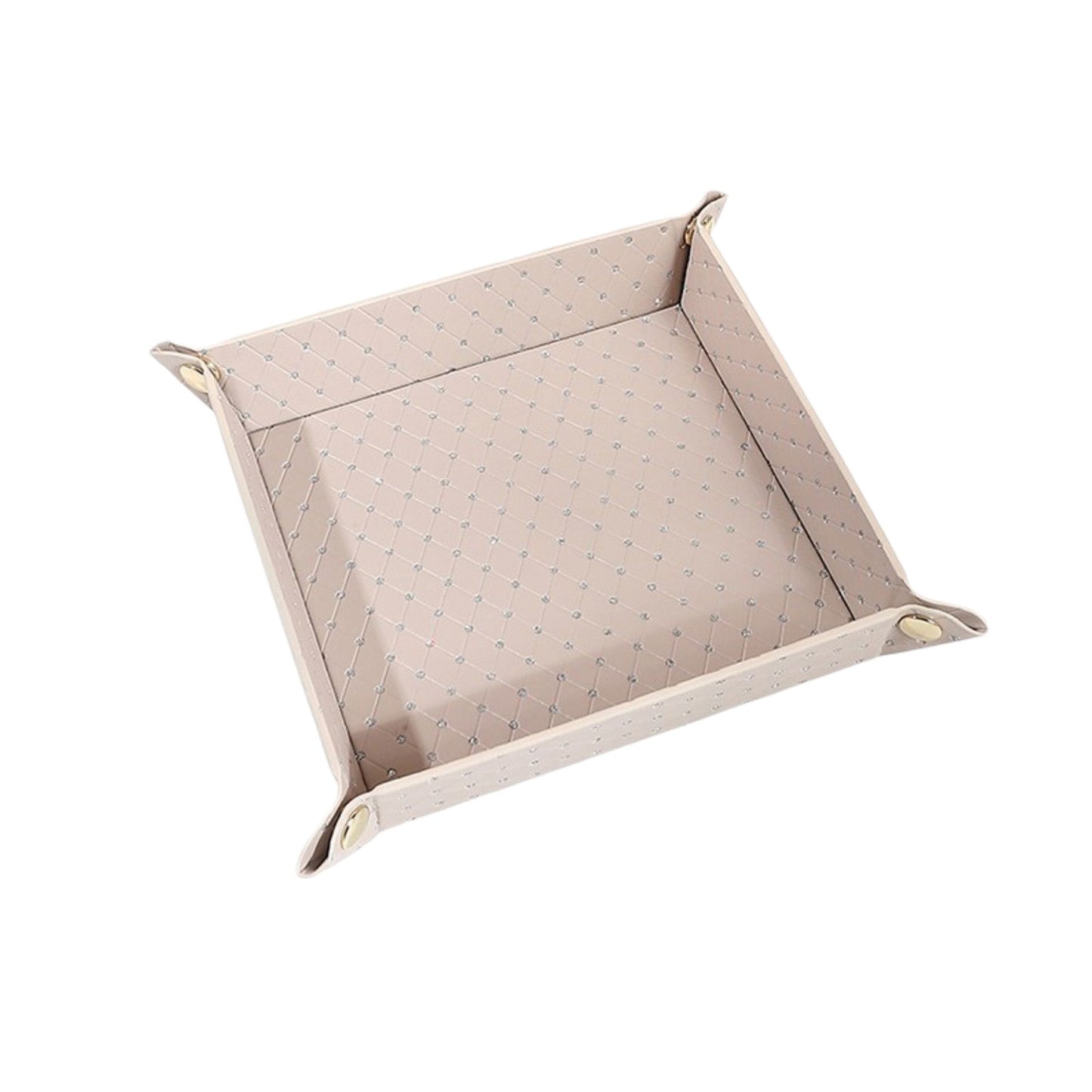 Foldable Desk Organizer Tray Snap Corner Storage Tray for Keys Jewelry Home Office Catchall