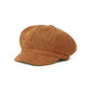 Corduroy Newsboy Cap Vintage Baker Boy Cabbie Hat with Short Brim