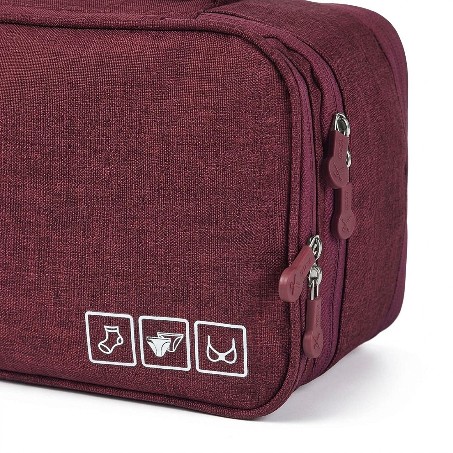 Travel Underwear Organizer Bag with Zipper and Carry Handle