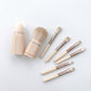 8-Piece Makeup Brush and Sponge Set with Retractable Face Brushes and Travel Storage Case