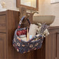 Floral Print Quilted Organizer Tote Bag with Multiple Pockets and Carry Handles