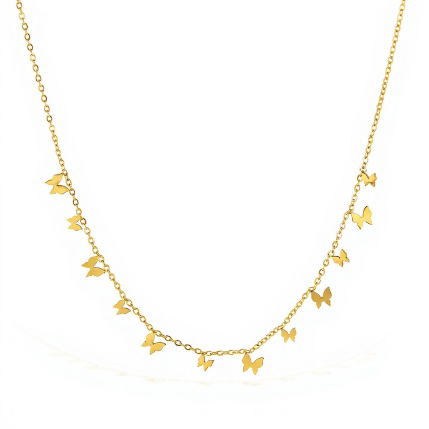Butterfly Charm Necklace with Delicate Miniature Pendant Accents and Dainty Chain Design for a Soft Feminine Layered Look