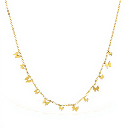 Butterfly Charm Necklace with Delicate Miniature Pendant Accents and Dainty Chain Design for a Soft Feminine Layered Look