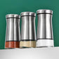 Stainless Steel Spice Shaker Jar with Glass Base and Dispensing Lid