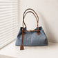 Leopard Print Shoulder Tote Bag with Magnetic Closure Buckle Detail and Tassel