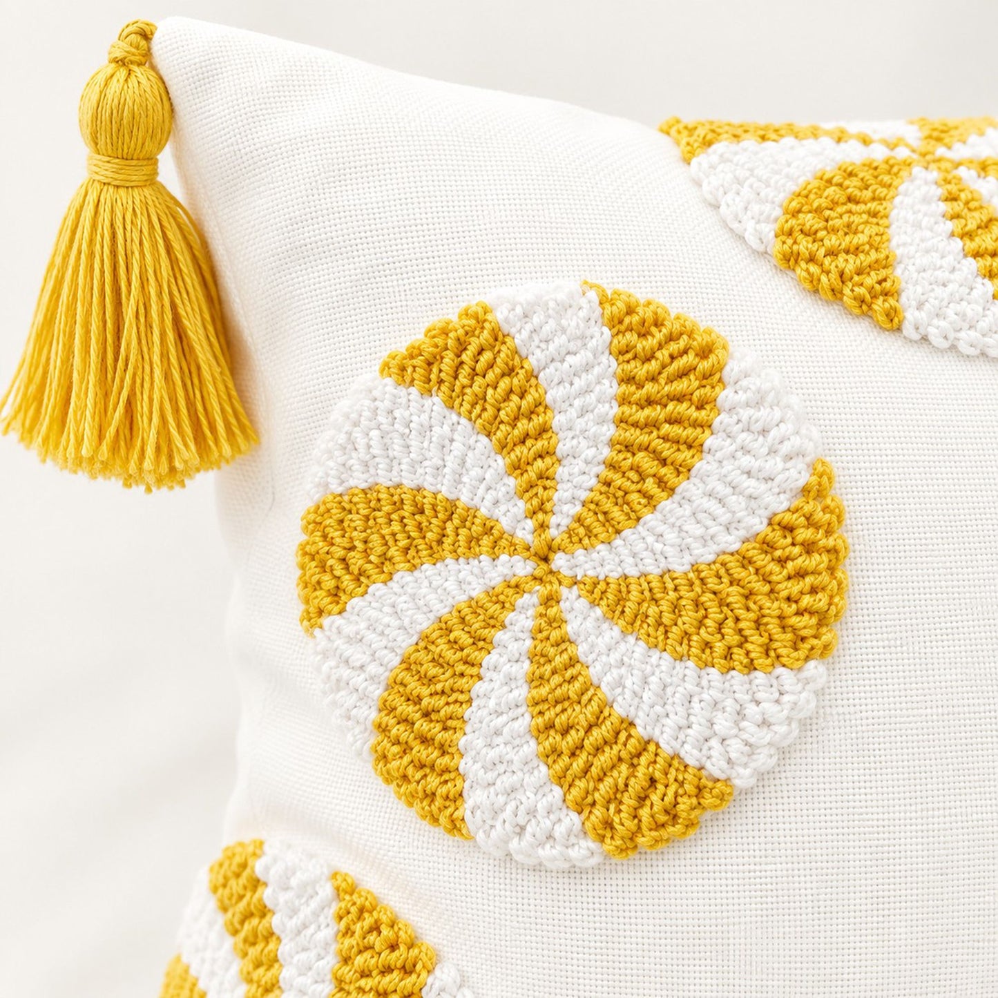 Christmas Peppermint Tufted Tassel Throw Pillow Cover