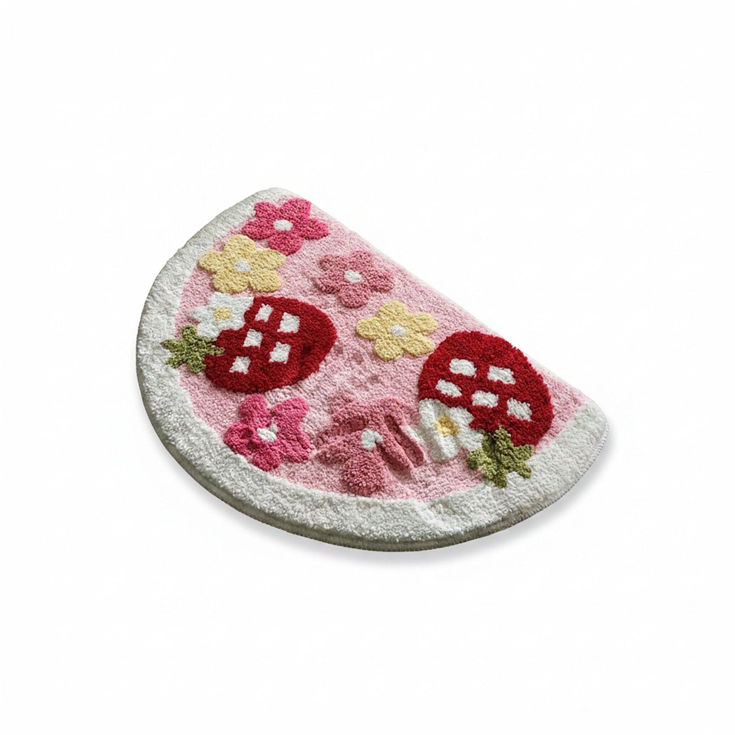 Tufted Floor Mat with Seashell and Starfish Design Non Slip Backing Soft Plush Decorative Entryway Rug