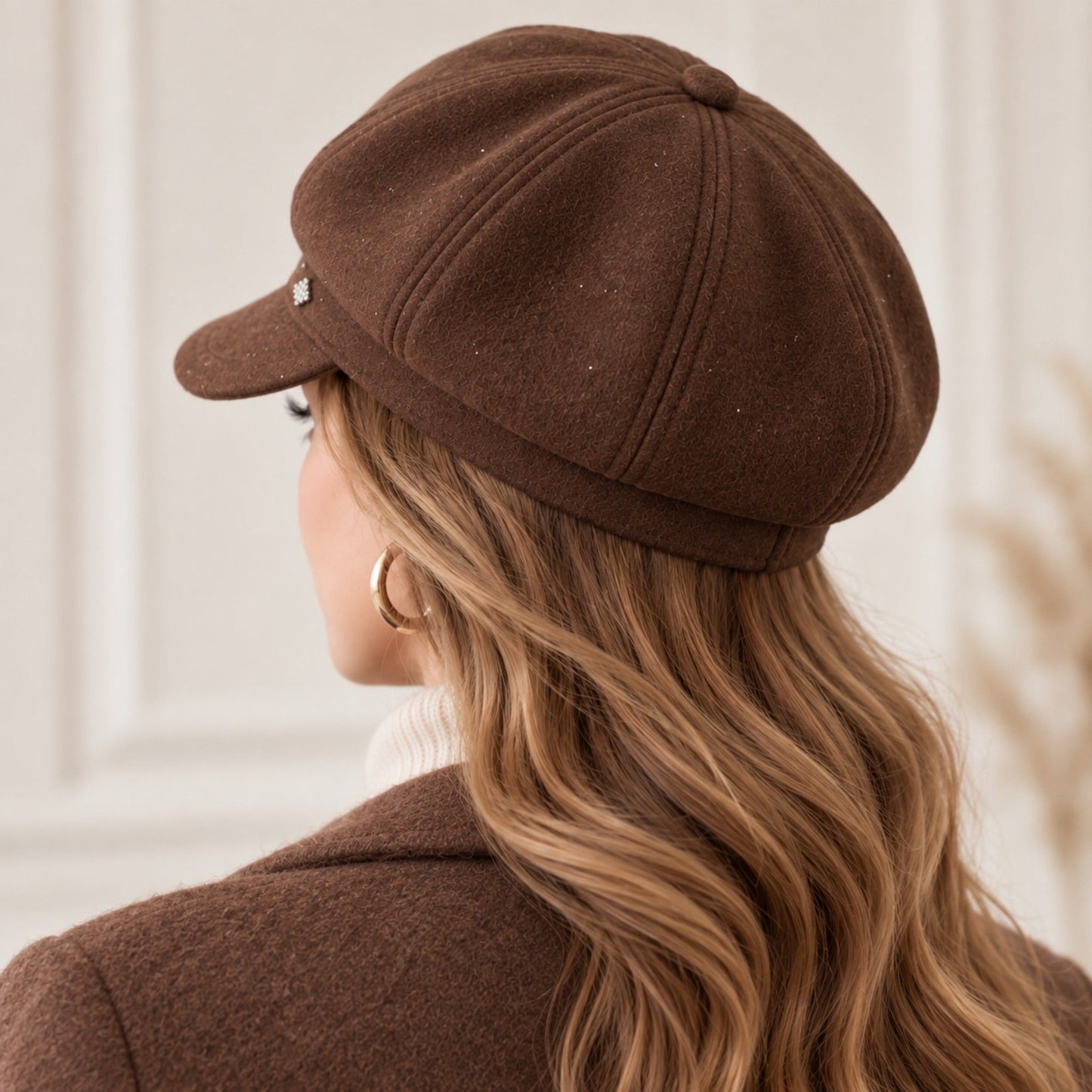 Embellished Newsboy Cap Adjustable Brim Baker Boy Hat
