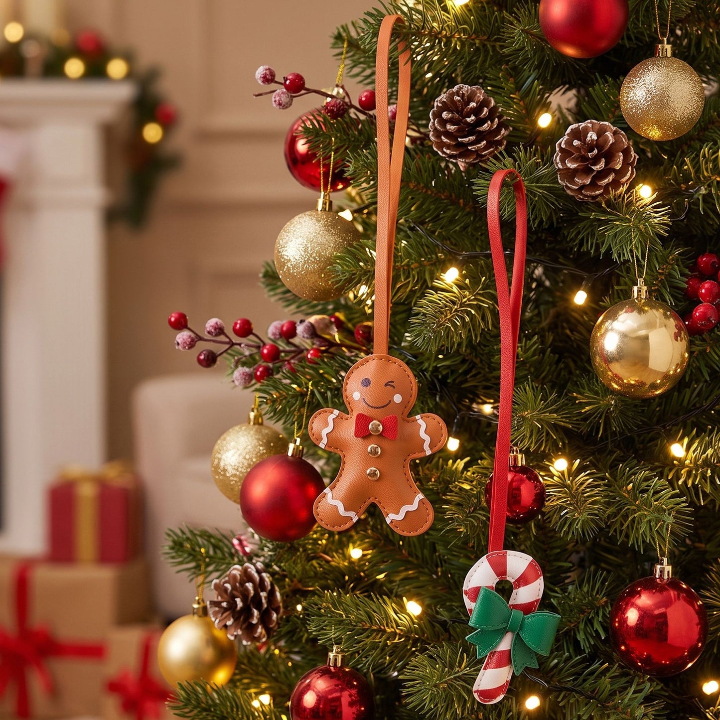 2 Piece Christmas Bag Charm Set with Hanging Loops
