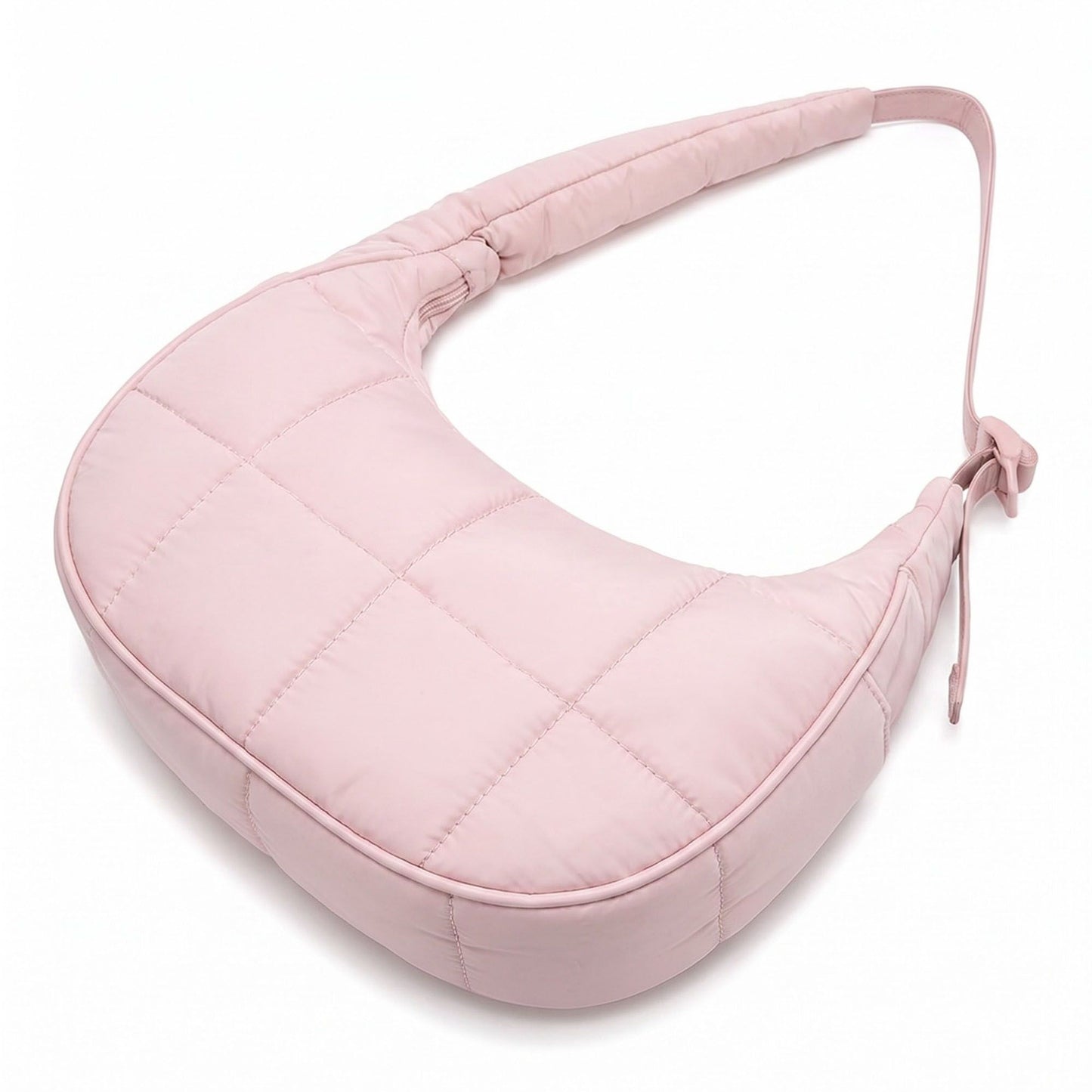 Quilted Hobo Shoulder Bag with Adjustable Strap and Side Pockets 10x4x6.5in