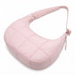 Quilted Hobo Shoulder Bag with Adjustable Strap and Side Pockets 10x4x6.5in