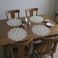 4 Set Round Crochet Lace Placemats with Floral Pattern 11.8 in