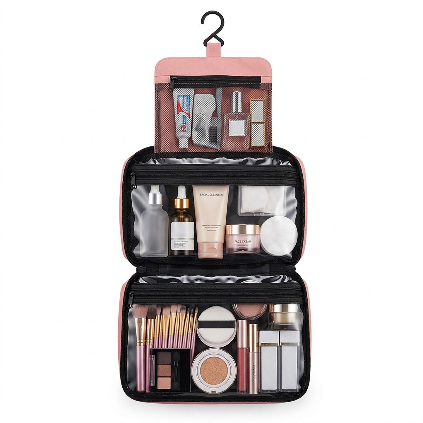Hanging Travel Toiletry Bag with Zippered Pockets