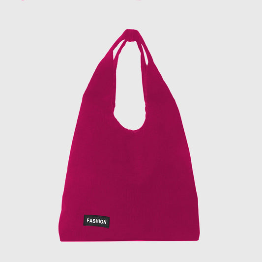 Corduroy Tote Bag - Large Soft Shoulder Bag for Daily, Shopping & Casual Use