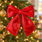Gold Fabric Christmas Bow Hanging Decoration