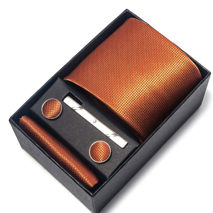 Men's Formal Tie Gift Set with Pocket Square Cufflinks Tie Clip and Gift Box