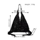 Woven Crochet Shoulder Bag with Fringe Detail Slouchy Hobo Style Lightweight Handbag