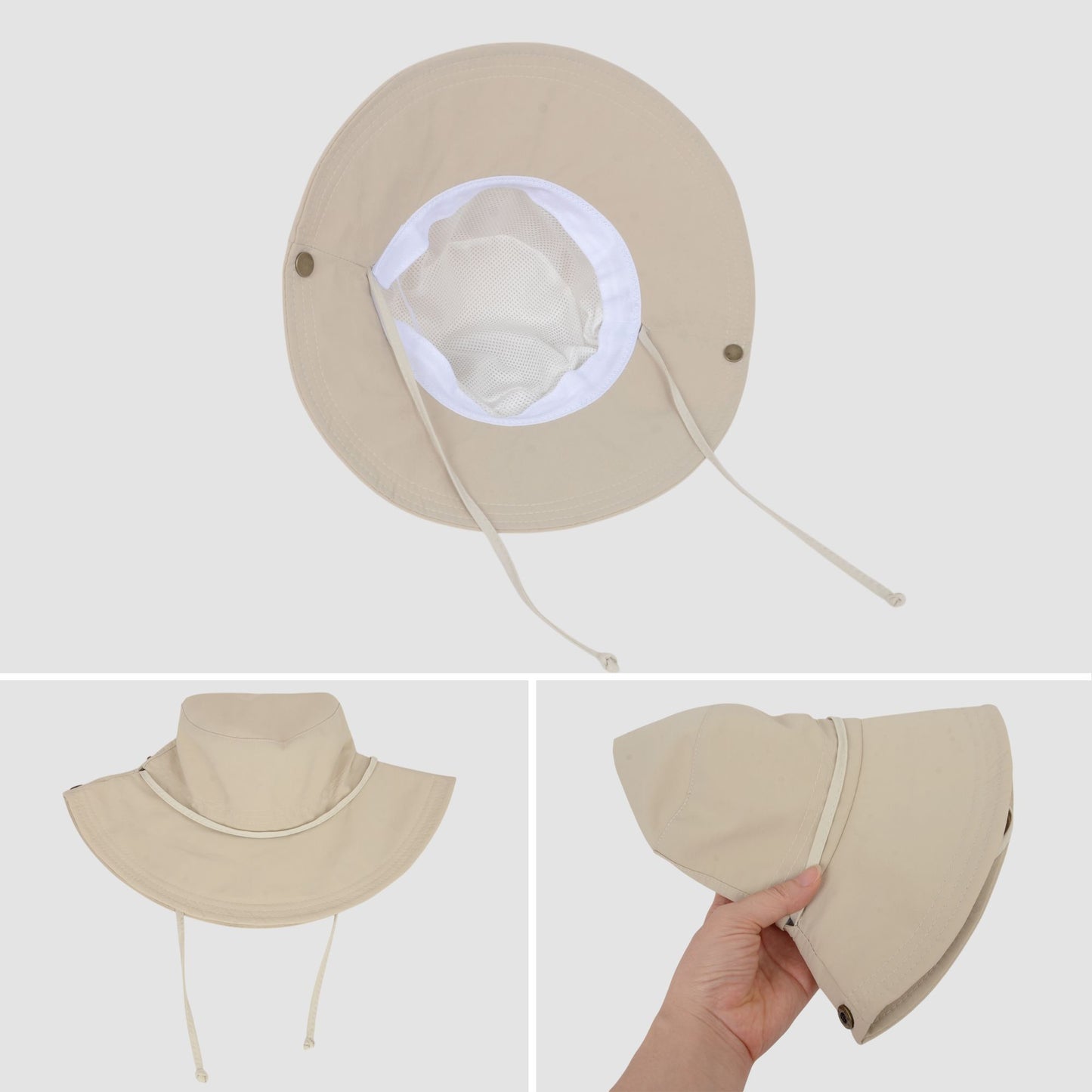 Foldable Wide Brim Bucket Hat with Chin Strap for Sun Protection and Outdoor Hiking Travel Beach Adventures