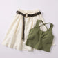 Woven Rope Belt with Large Circular Buckle and Bohemian Knot Detail 49in