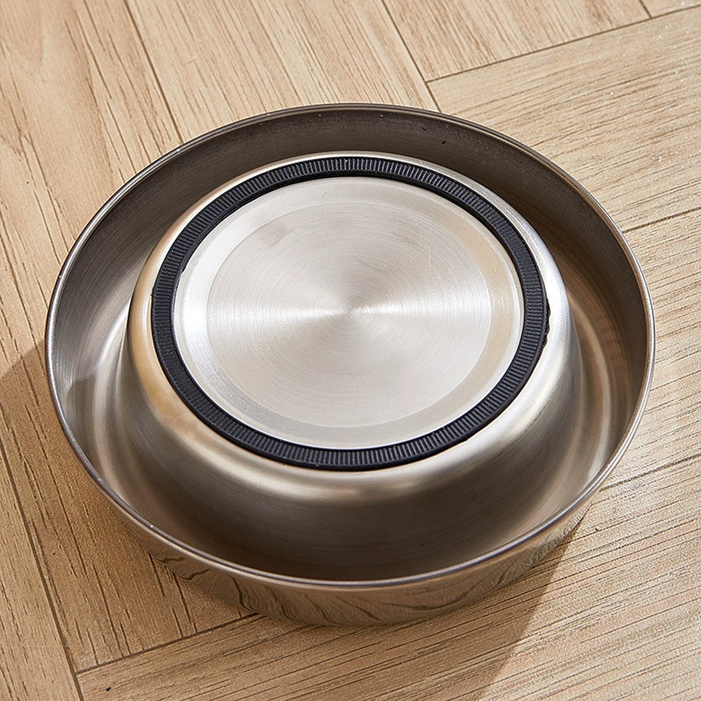 Stainless Steel Non-Slip Pet Bowls Set of 2 Food and Water Bowls for Cats and Small Dogs
