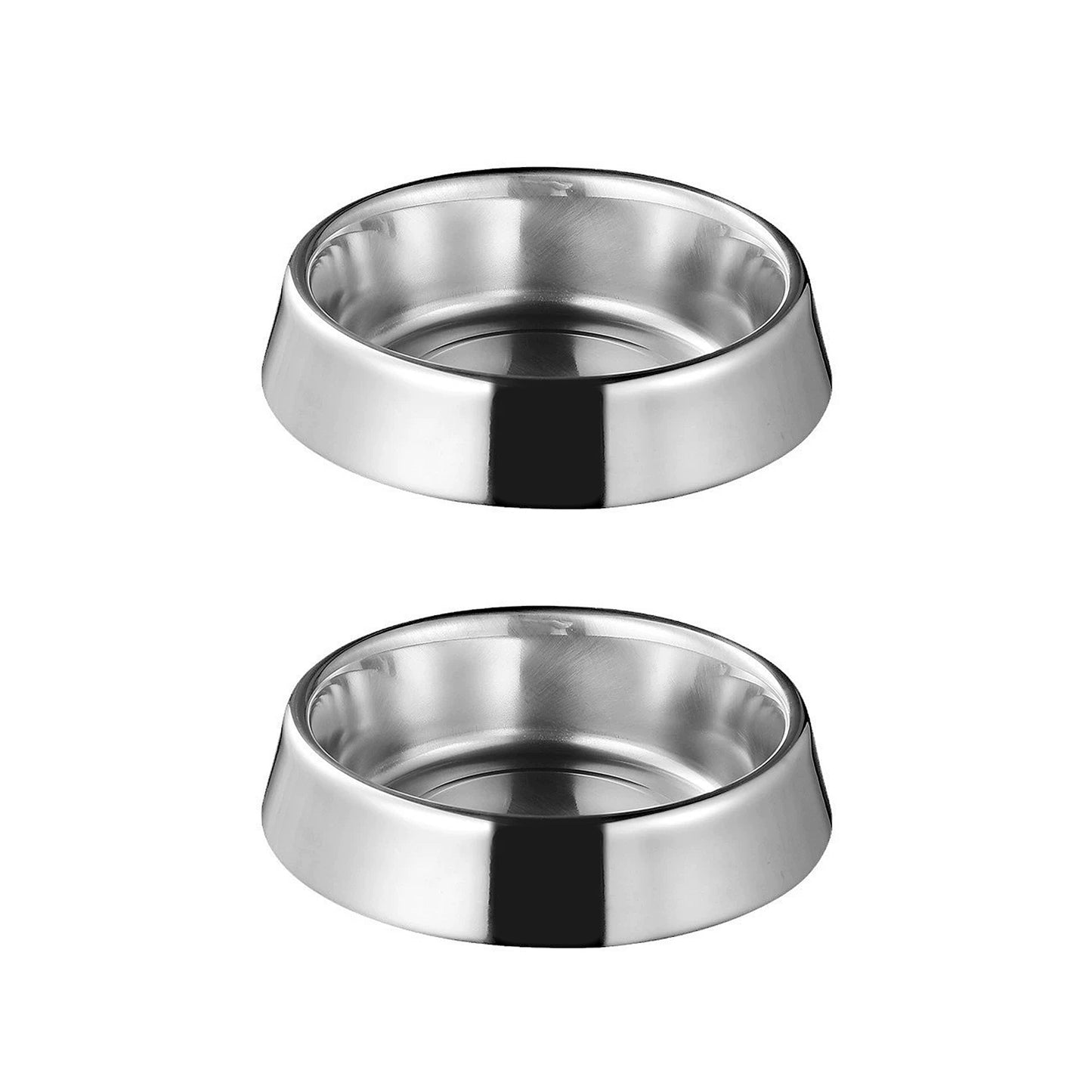 Stainless Steel Non-Slip Pet Bowls Set of 2 Food and Water Bowls for Cats and Small Dogs